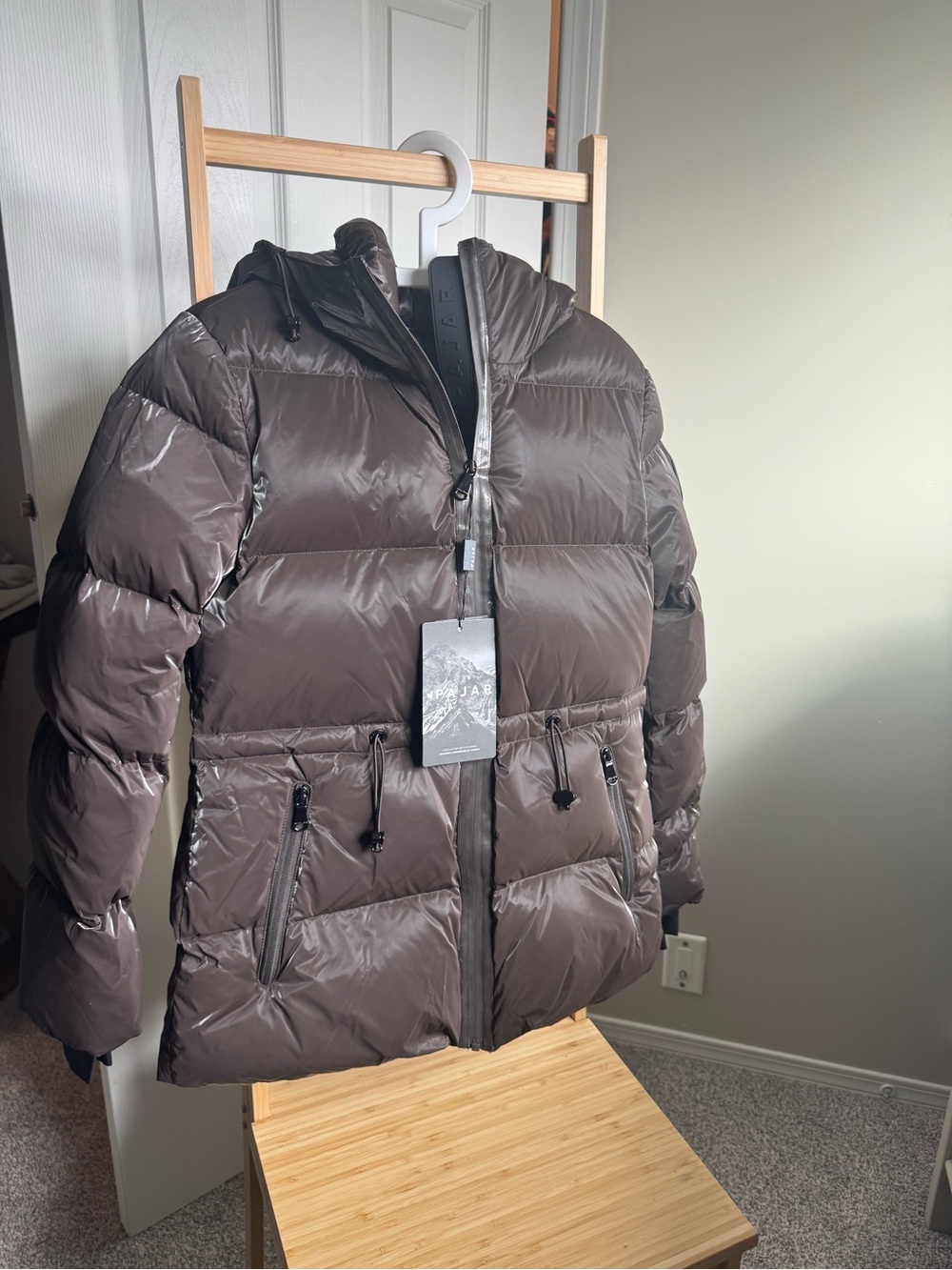 Pajar Women’s Hooded Puffer Jacket in Dark Brown